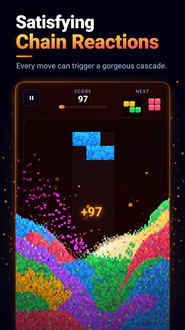 A colorful chain reaction in SandPile