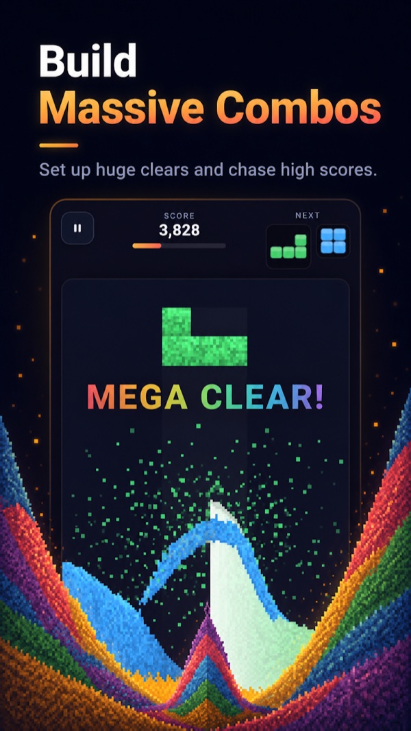 A massive combo and mega clear in SandPile